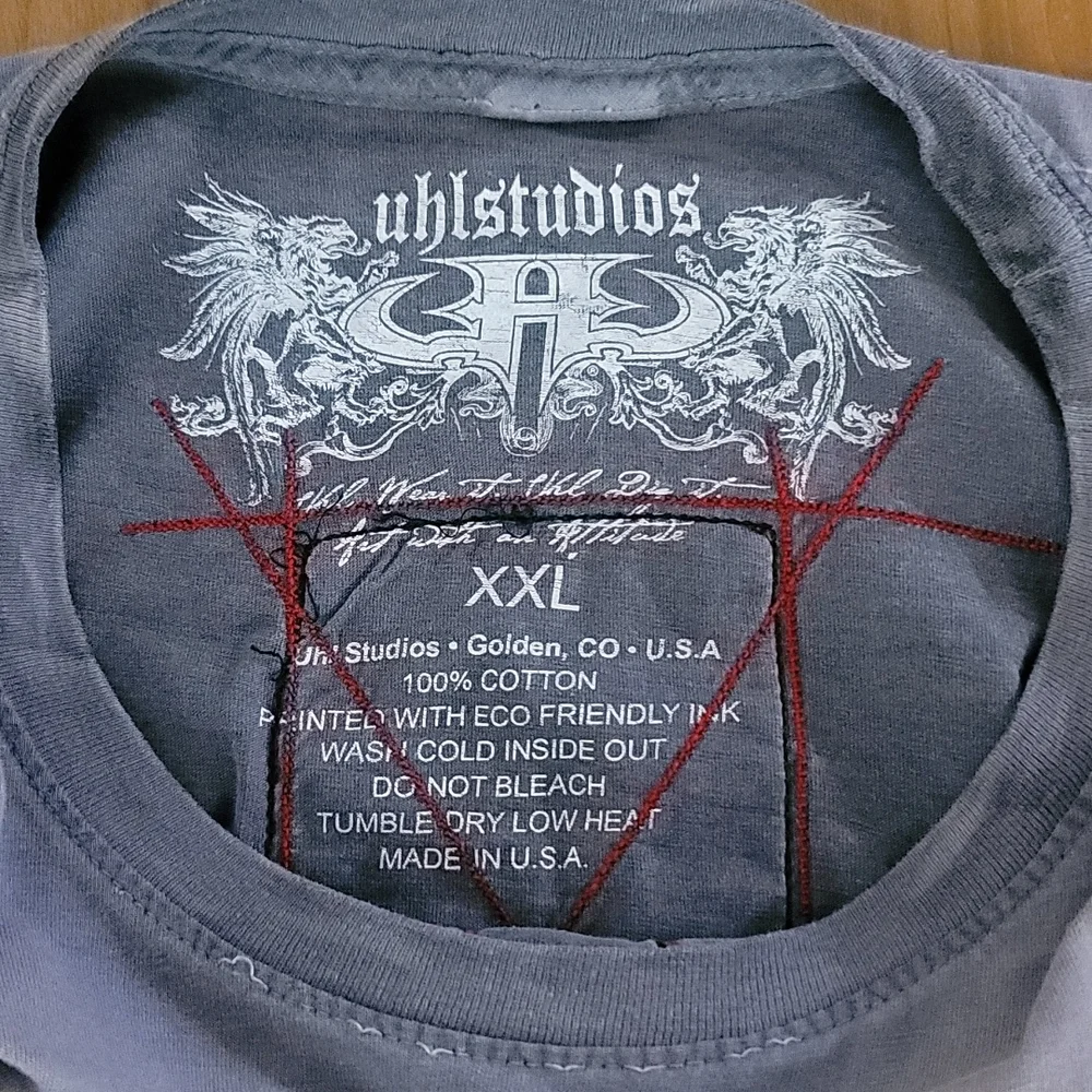 Uhl Works Graphic Motorcycle Tshirt, Men's XXL - Picture 3 of 7